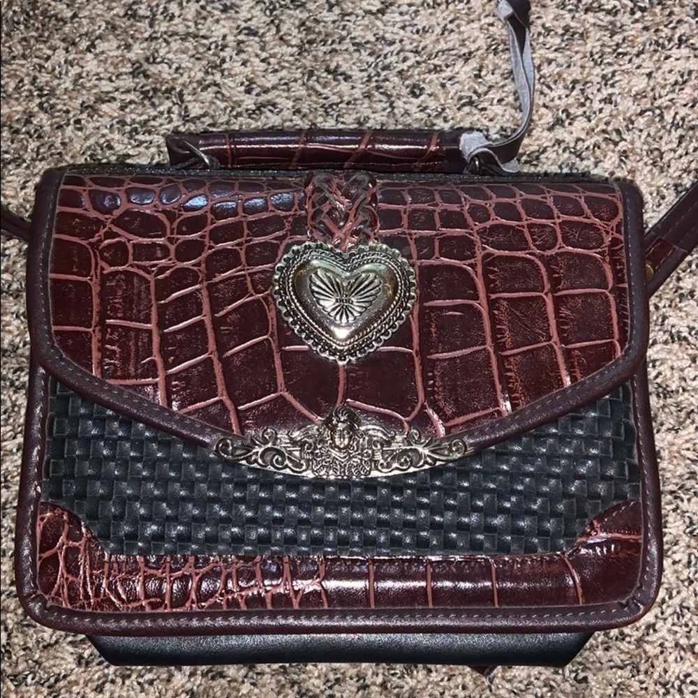 Green and Brown Crossbody Bag